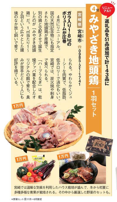 「ふるさと納税」宮崎県宮崎市の「みやざき地頭鶏（じとっこ）1羽セット」